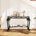 Glass and Metal Console Table with Storage