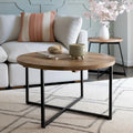 Tayla Natural Wood/Iron Coffee Table
