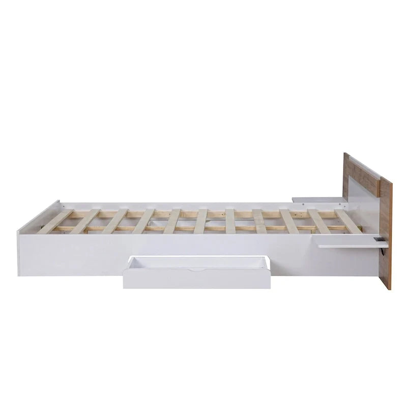 Queen Platform Bed with Storage and USB Ports