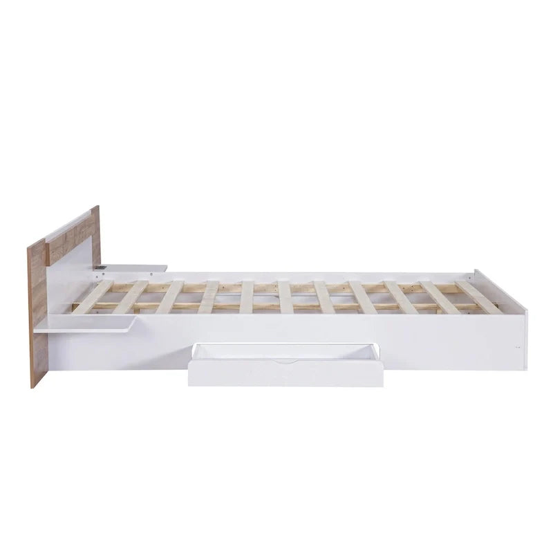 Queen Platform Bed with Storage and USB Ports