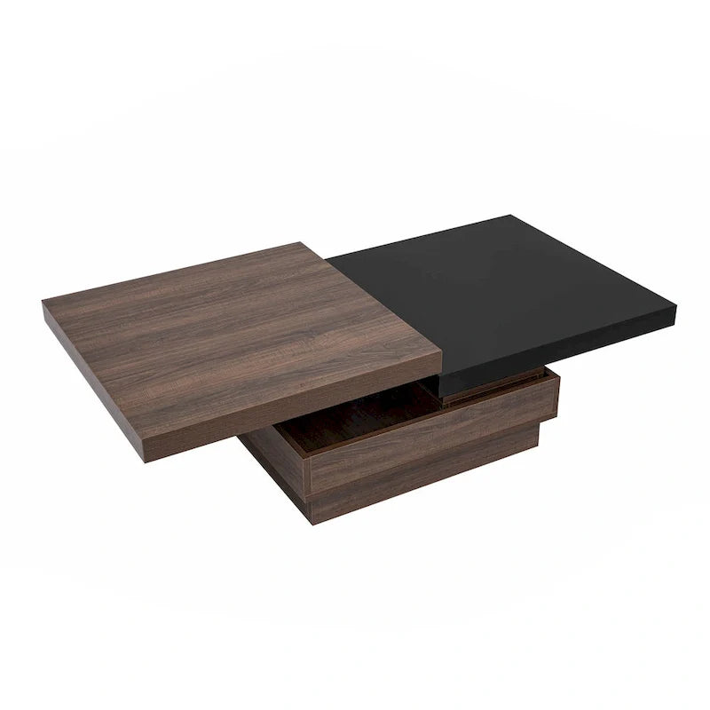 Square Coffee Table with Swivel Top and Hidden Storage