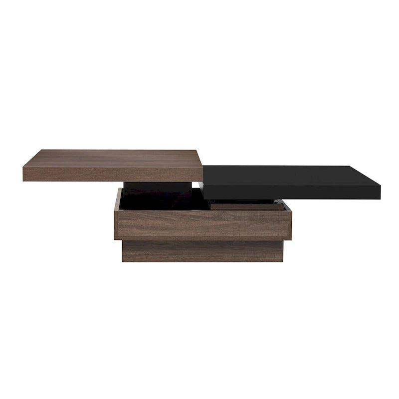 Square Coffee Table with Swivel Top and Hidden Storage