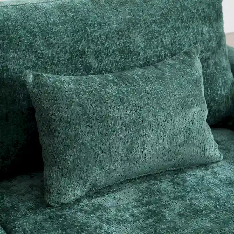 2-Seater Chenille Sofa with Detachable Cushions