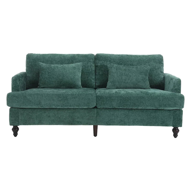 2-Seater Chenille Sofa with Detachable Cushions