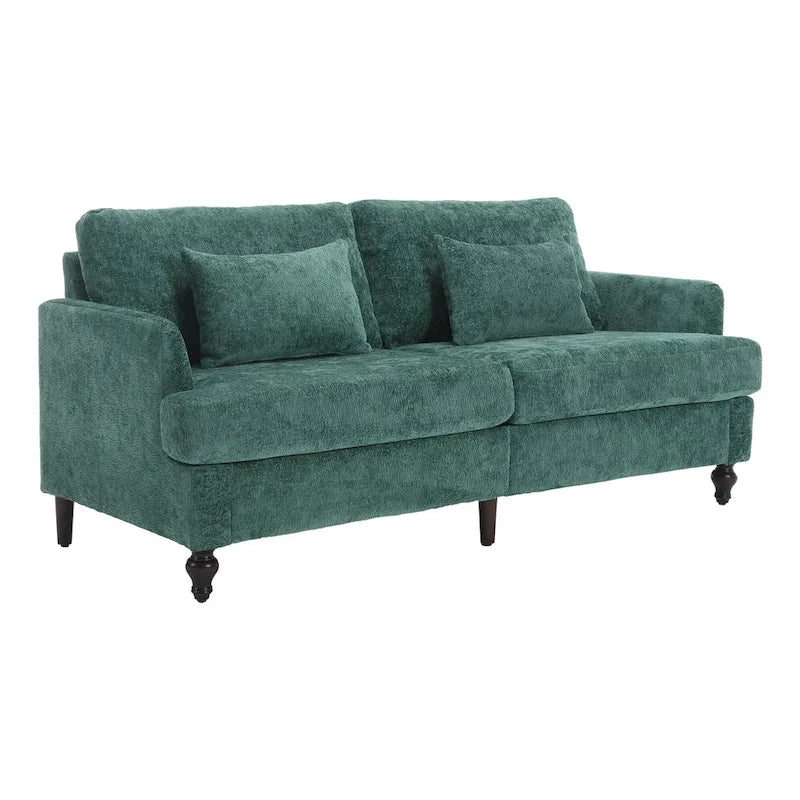 2-Seater Chenille Sofa with Detachable Cushions