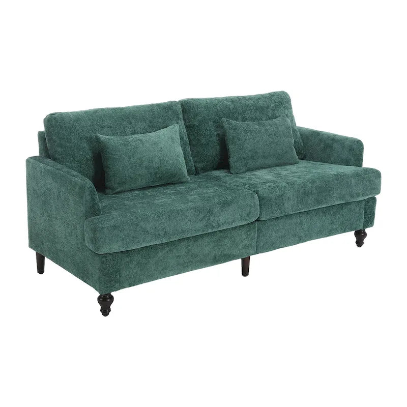 2-Seater Chenille Sofa with Detachable Cushions