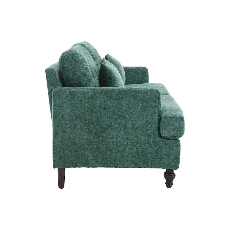 2-Seater Chenille Sofa with Detachable Cushions