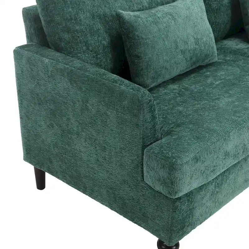 2-Seater Chenille Sofa with Detachable Cushions