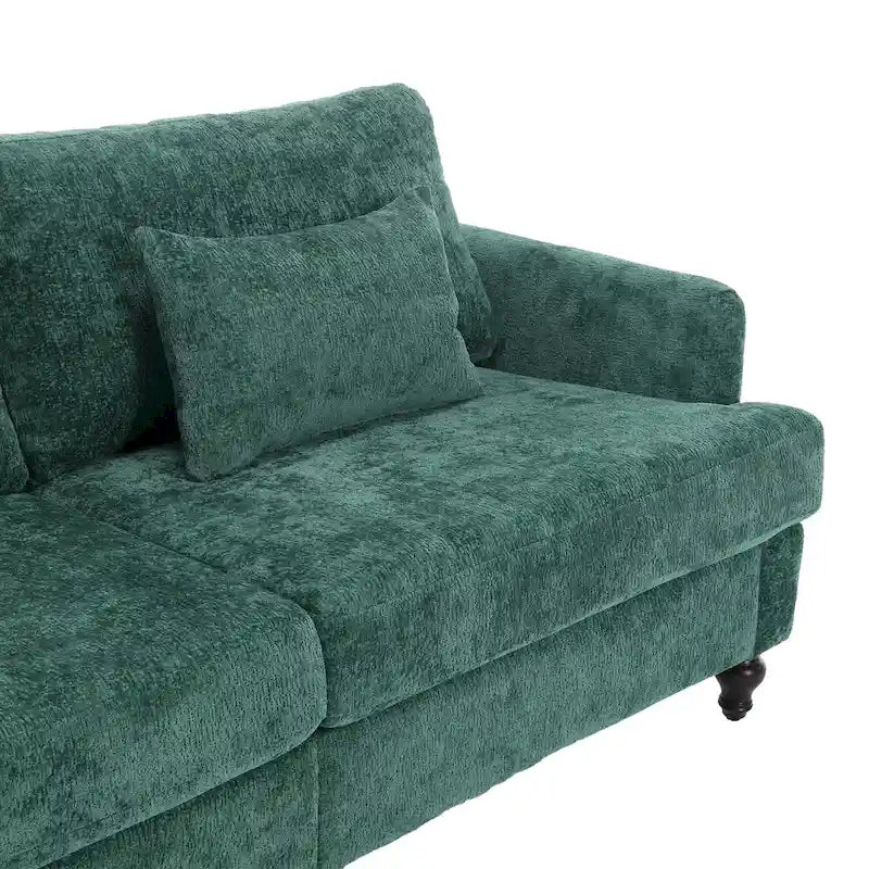2-Seater Chenille Sofa with Detachable Cushions