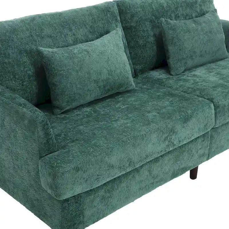 2-Seater Chenille Sofa with Detachable Cushions
