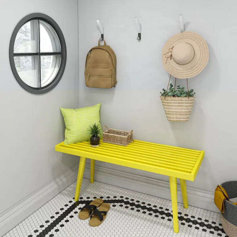 Wood Entryway Bench