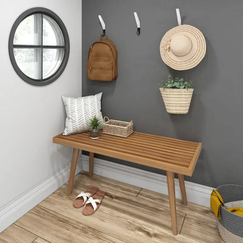 Wood Entryway Bench
