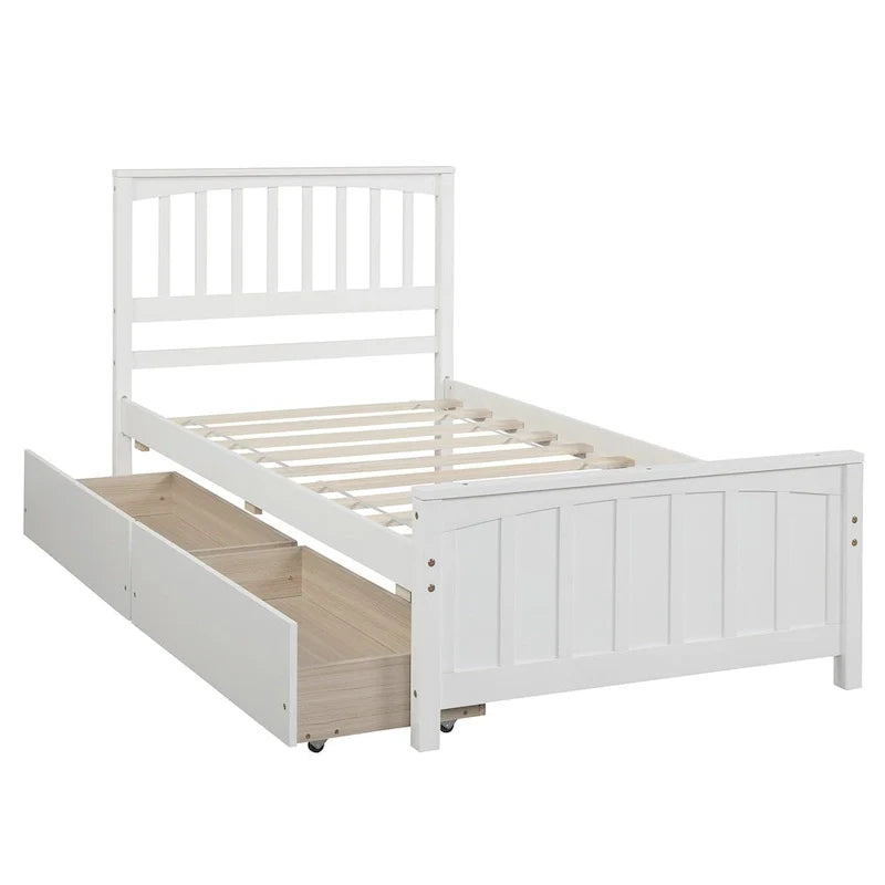 Twin Platform Bed with Storage Drawers