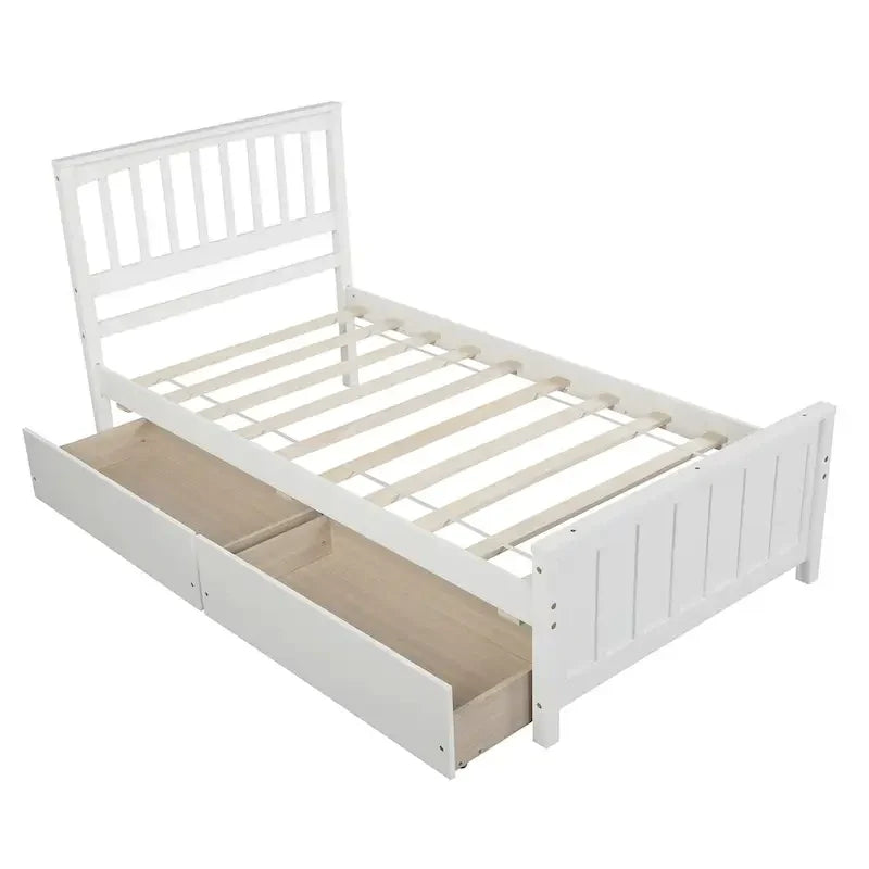 Twin Platform Bed with Storage Drawers