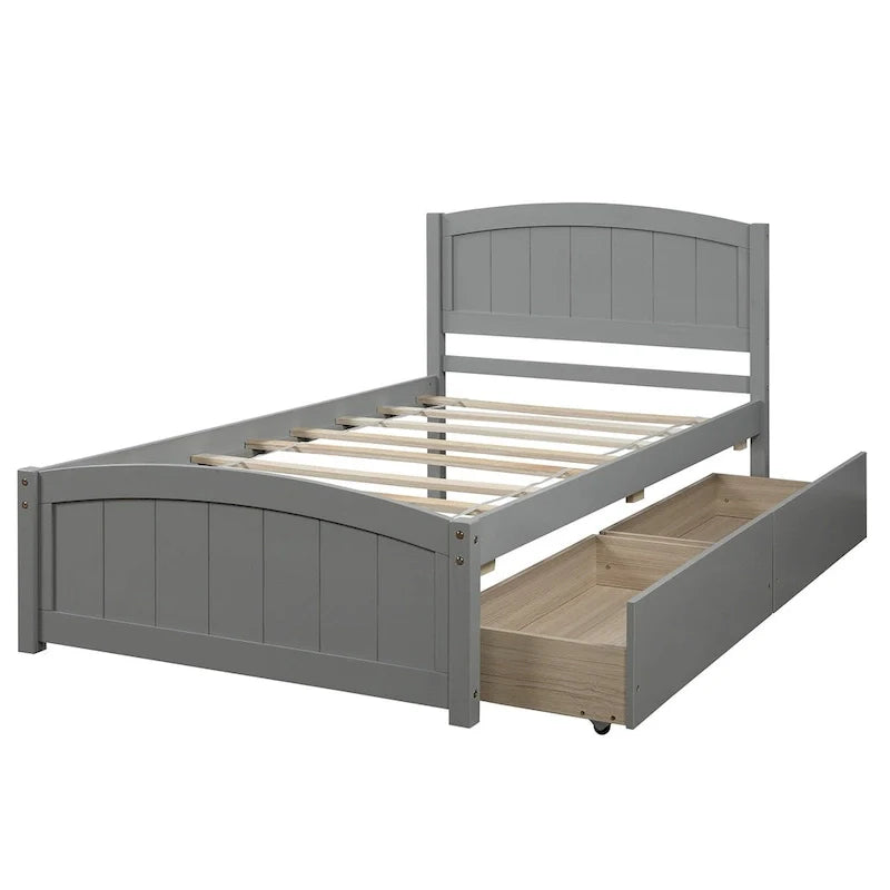 Twin Platform Bed with Storage Drawers