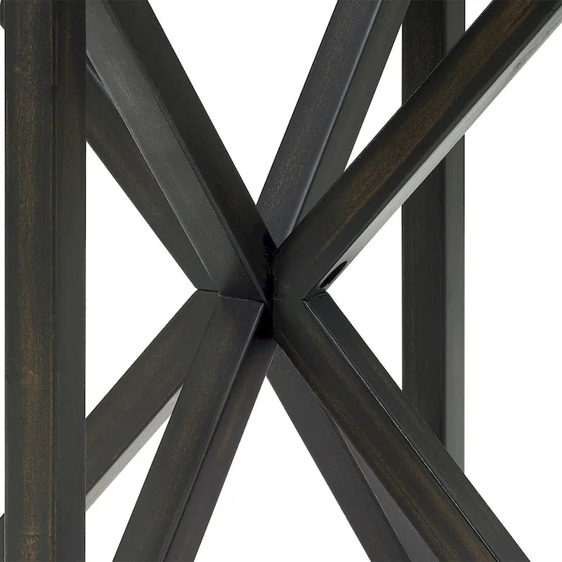 Glass Coffee Table with Wood Base