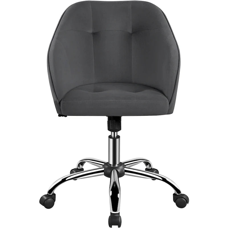 Velvet Adjustable Swivel Office Chair with Armrests