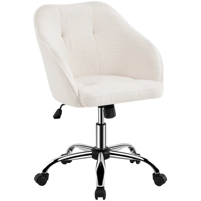 Velvet Adjustable Swivel Office Chair with Armrests