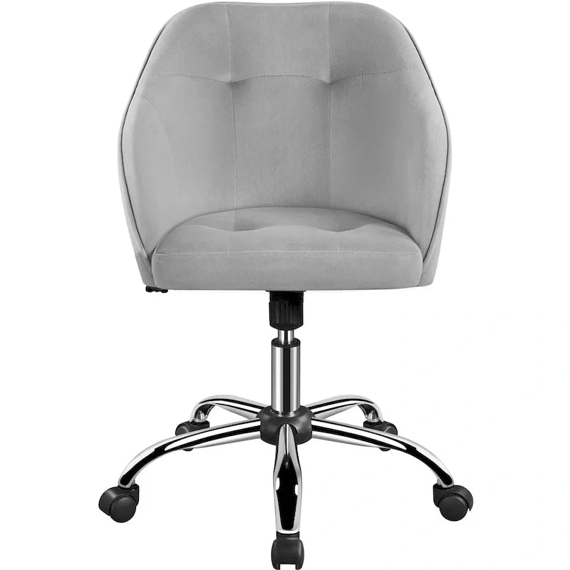 Velvet Adjustable Swivel Office Chair with Armrests