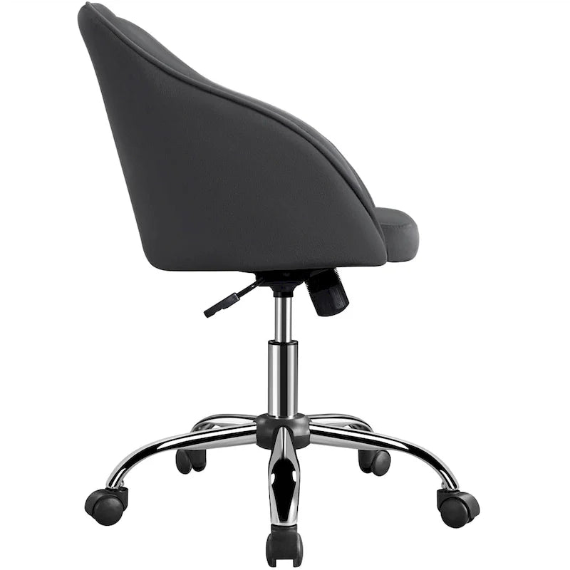 Velvet Adjustable Swivel Office Chair with Armrests