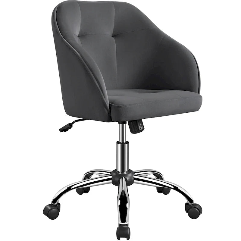 Velvet Adjustable Swivel Office Chair with Armrests