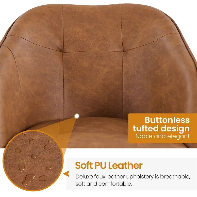 Velvet Adjustable Swivel Office Chair with Armrests