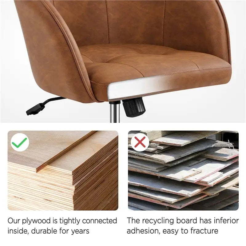 Velvet Adjustable Swivel Office Chair with Armrests