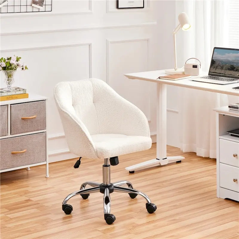 Velvet Adjustable Swivel Office Chair with Armrests