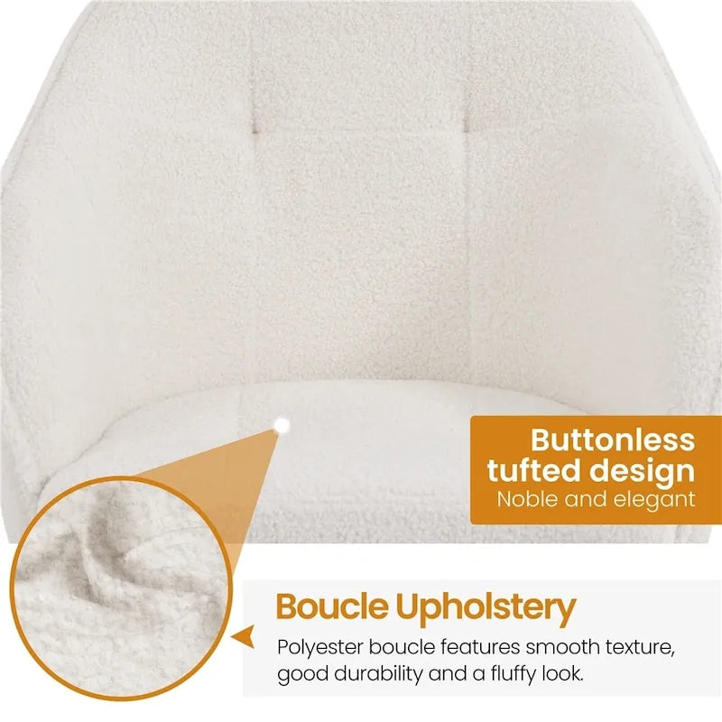 Velvet Adjustable Swivel Office Chair with Armrests