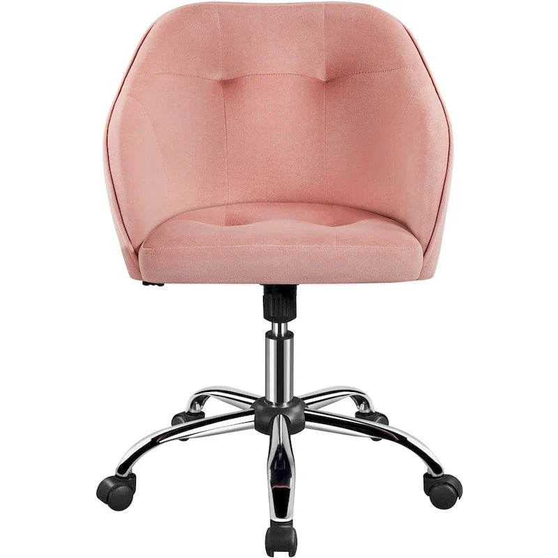 Velvet Adjustable Swivel Office Chair with Armrests