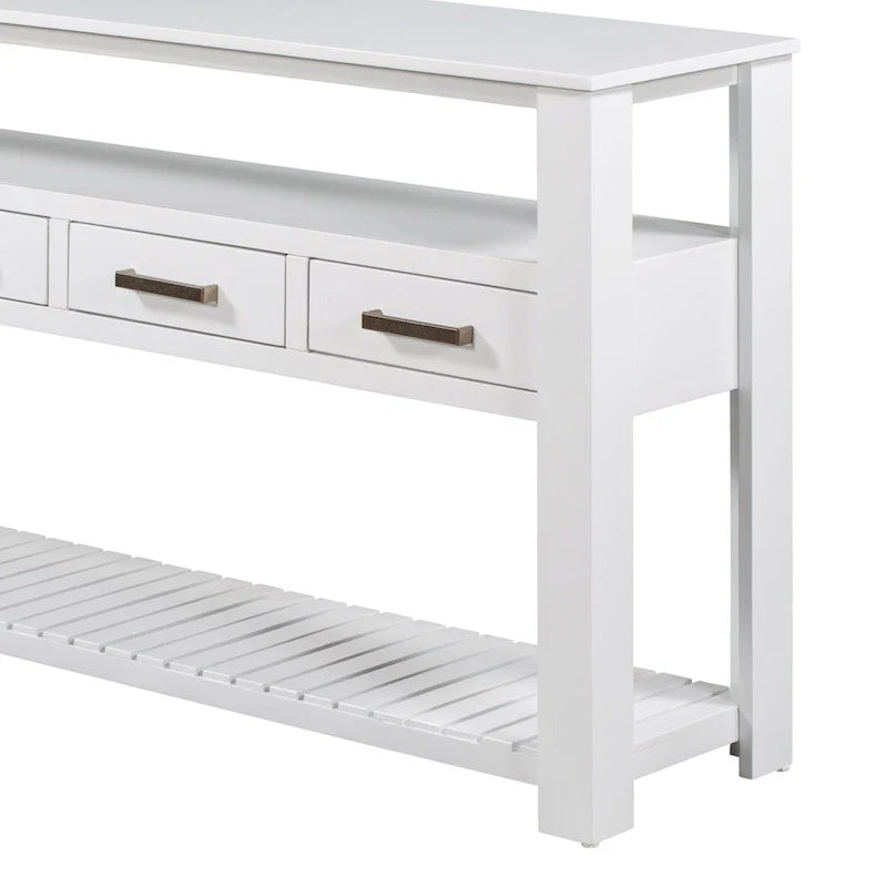 Console Table with 4 Drawers and 2 Shelves