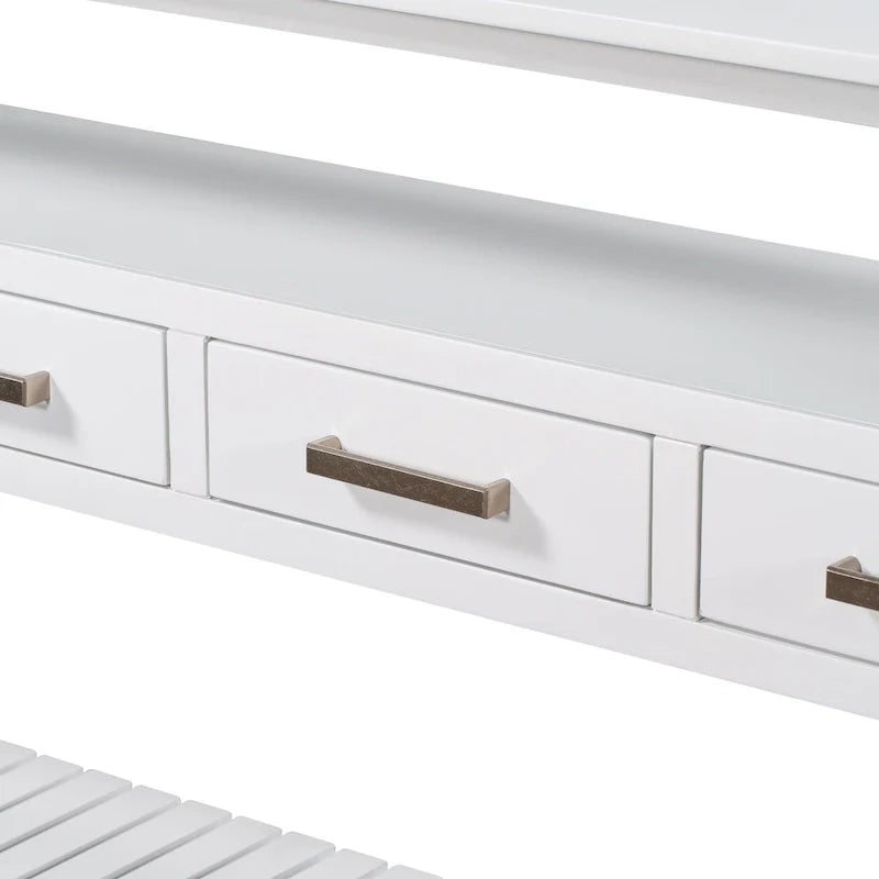 Console Table with 4 Drawers and 2 Shelves