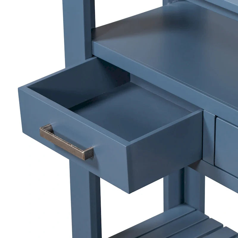 Console Table with 4 Drawers and 2 Shelves