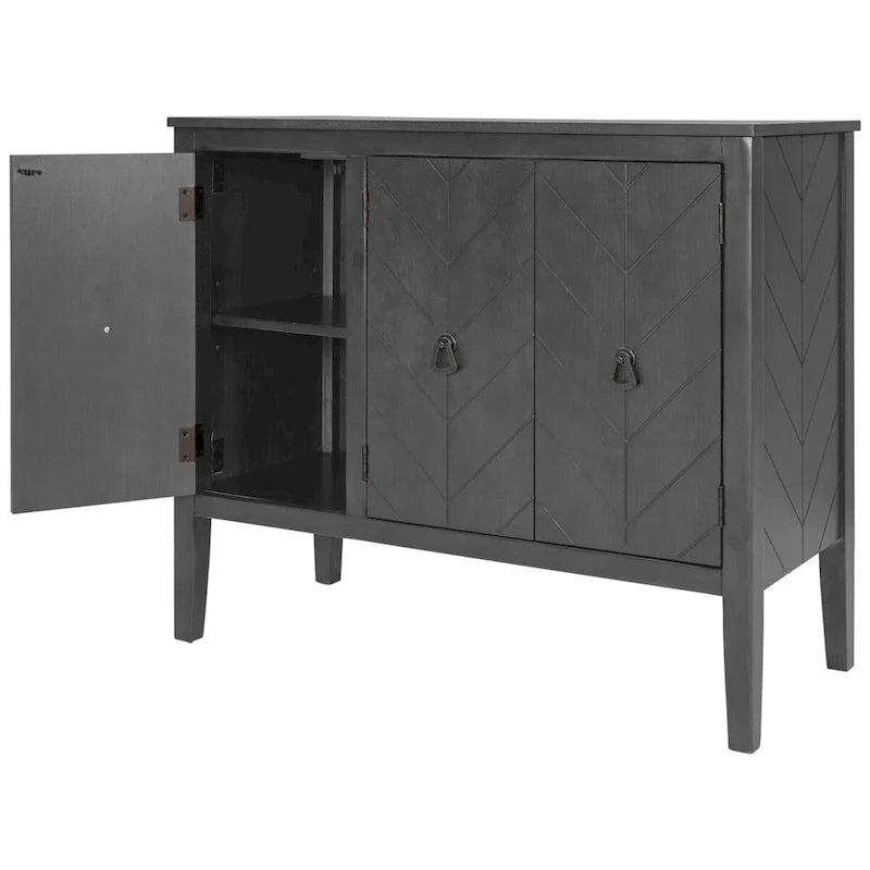 3-Door Storage Cabinet with Adjustable Shelf