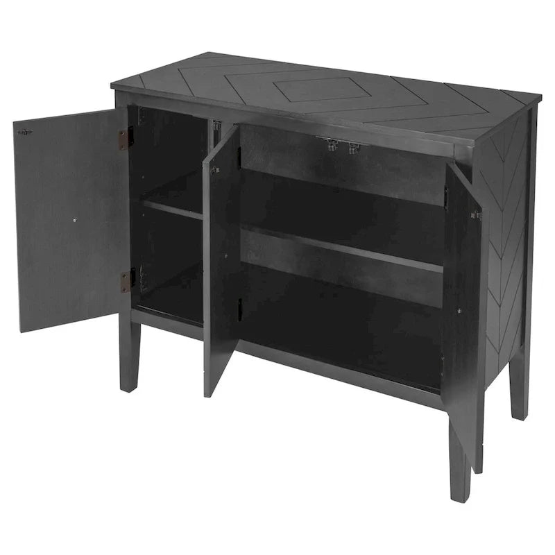 3-Door Storage Cabinet with Adjustable Shelf