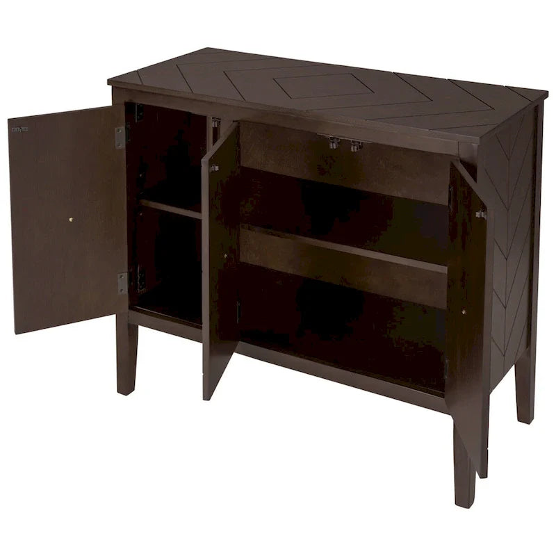 3-Door Storage Cabinet with Adjustable Shelf