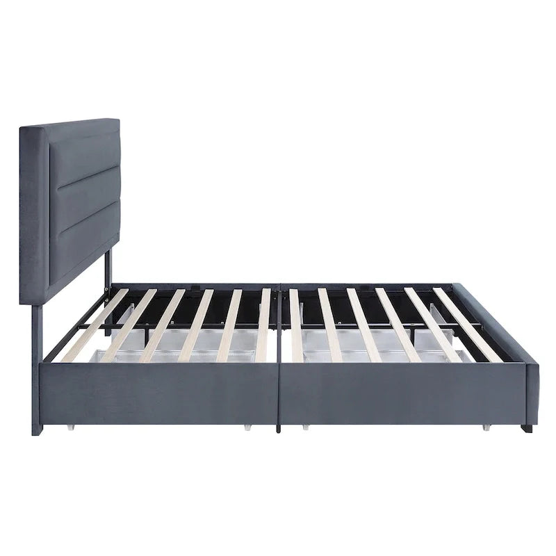 Furniture of America Naxime Modern 4-Drawer Fabric Platform Bed