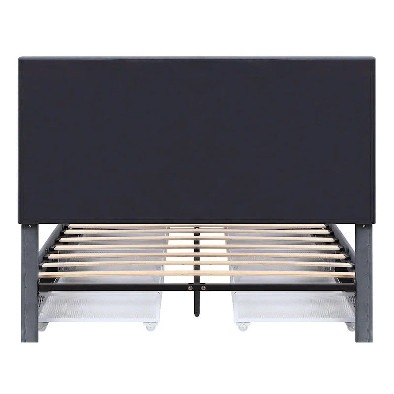 Furniture of America Naxime Modern 4-Drawer Fabric Platform Bed