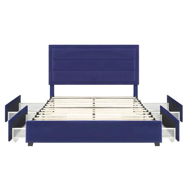 Furniture of America Naxime Modern 4-Drawer Fabric Platform Bed
