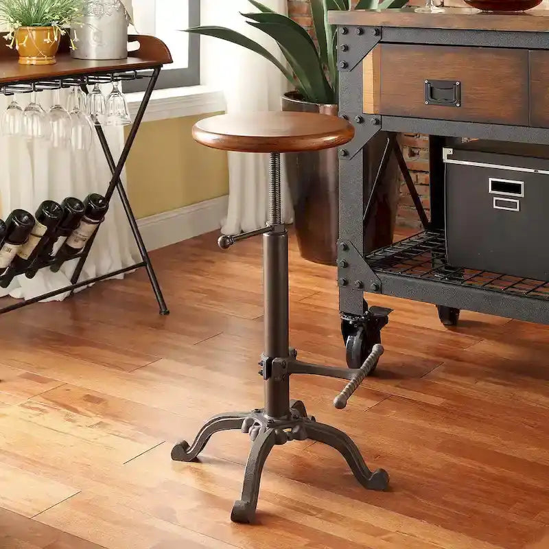 Adjustable Height Industrial Stool