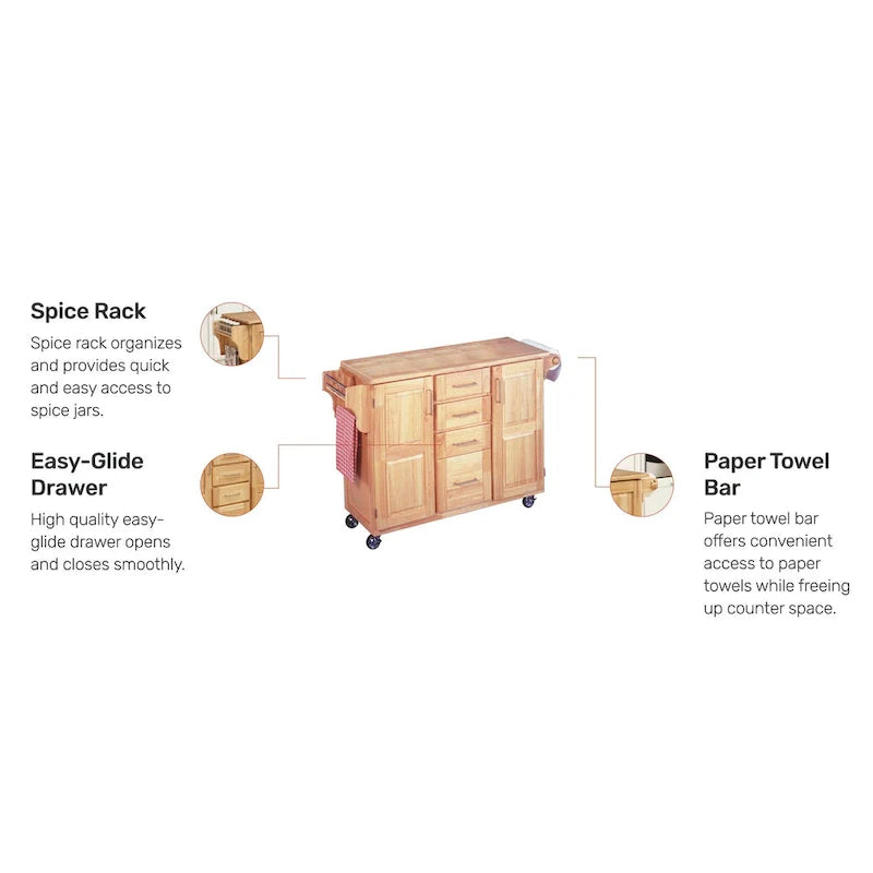 Kitchen Cart with Breakfast Bar