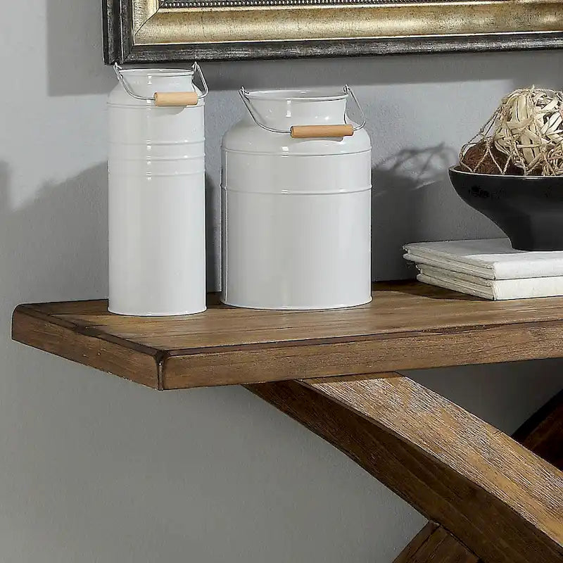 Solid Wood Sofa Table with Storage Shelf