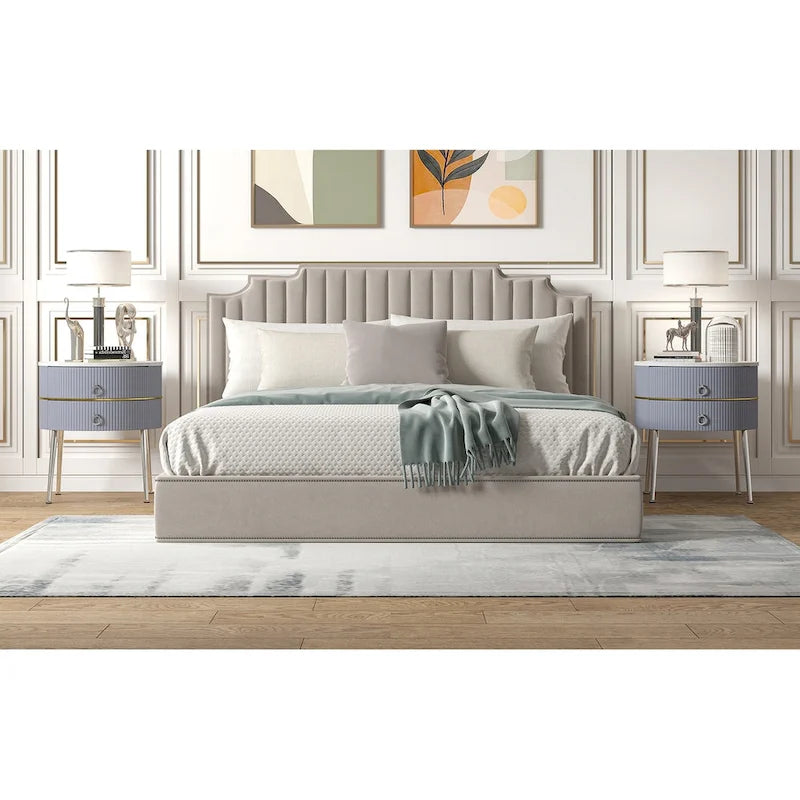 Round End Table with 2 Storage Drawers