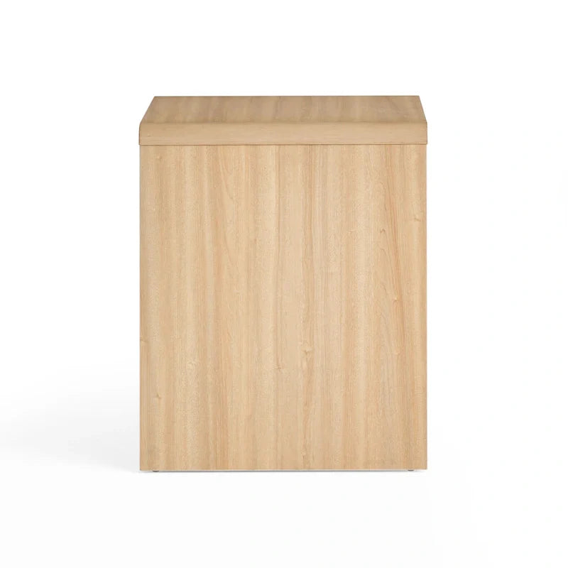 Wood End Table with Rounded Corners and USB Ports