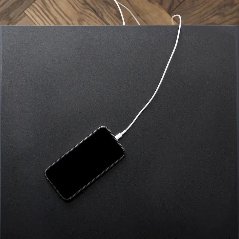 Wood End Table with Rounded Corners and USB Ports