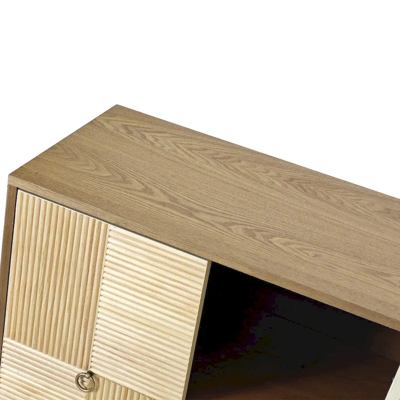 4-Door Storage Cabinet with Carved Doors