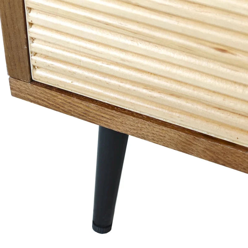 4-Door Storage Cabinet with Carved Doors