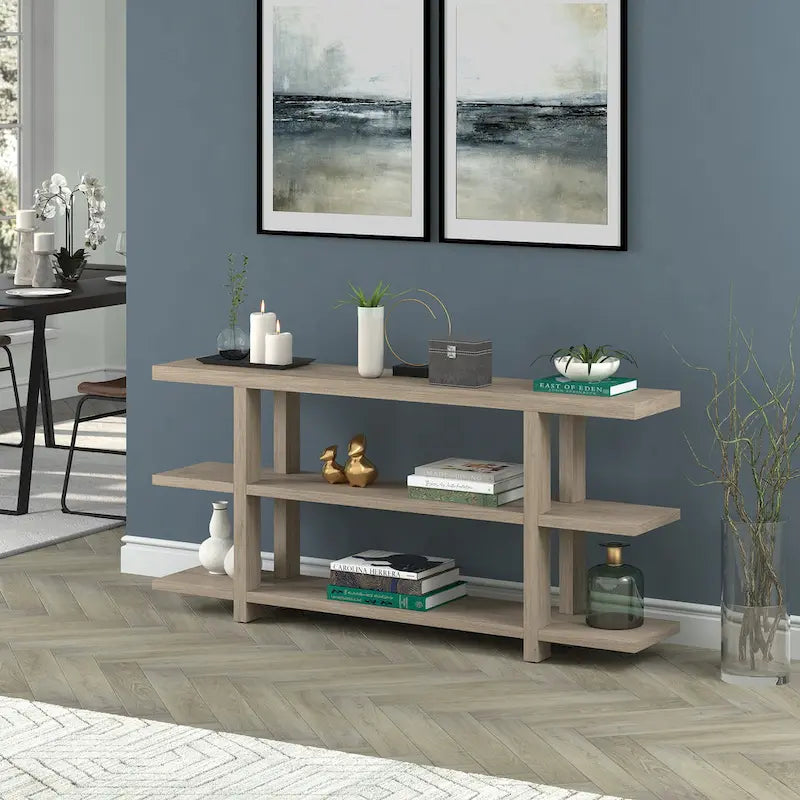 Rectangular Console Table with Storage Shelf