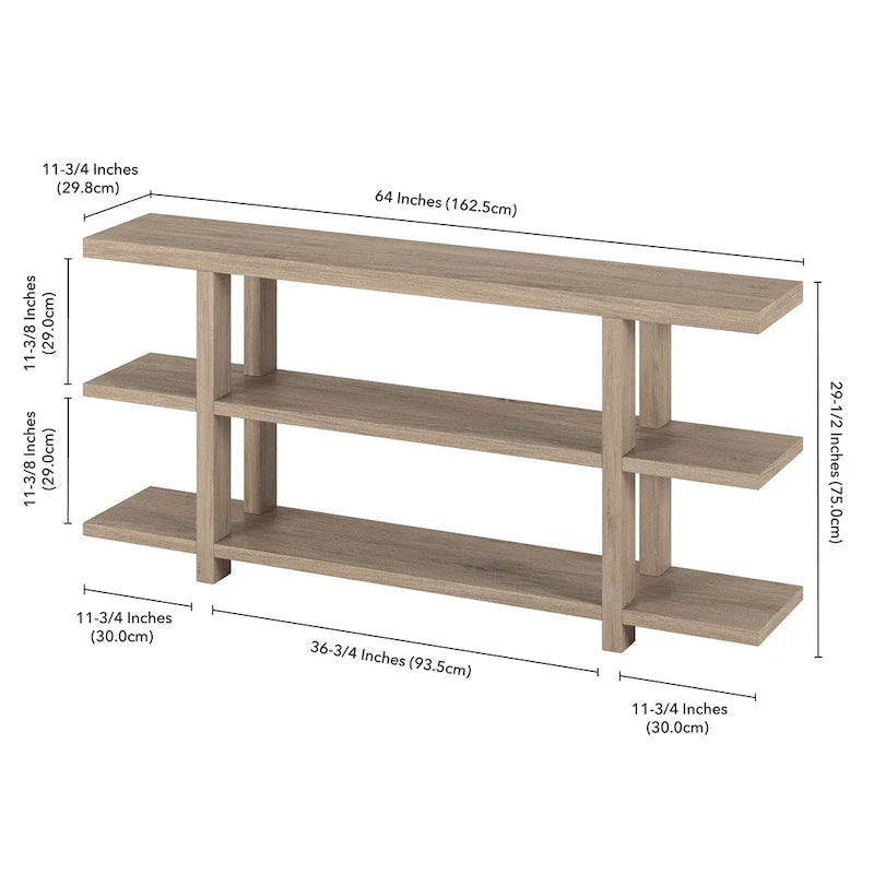 Rectangular Console Table with Storage Shelf
