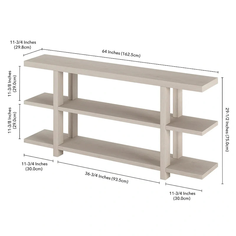 Rectangular Console Table with Storage Shelf